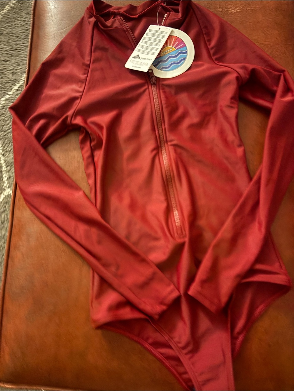 Sporti Nutmeg Long Sleeve One-Piece Swimsuit with Front Zip XS